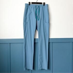 Figs FreeX Mens LARGE TALL Slim Cairo Scrub Bottoms Pants Cool Blue